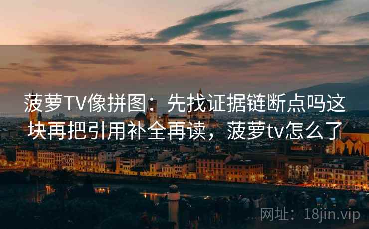 菠萝TV像拼图：先找证据链断点吗这块再把引用补全再读，菠萝tv怎么了