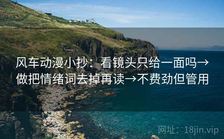 风车动漫小抄：看镜头只给一面吗→做把情绪词去掉再读→不费劲但管用